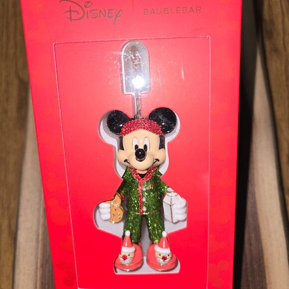 Disney BAUBLEBAR Mickey Mouse Christmas PJ's Bag Charm - Picture 1 of 5